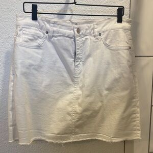 Classic White Denim Skirt